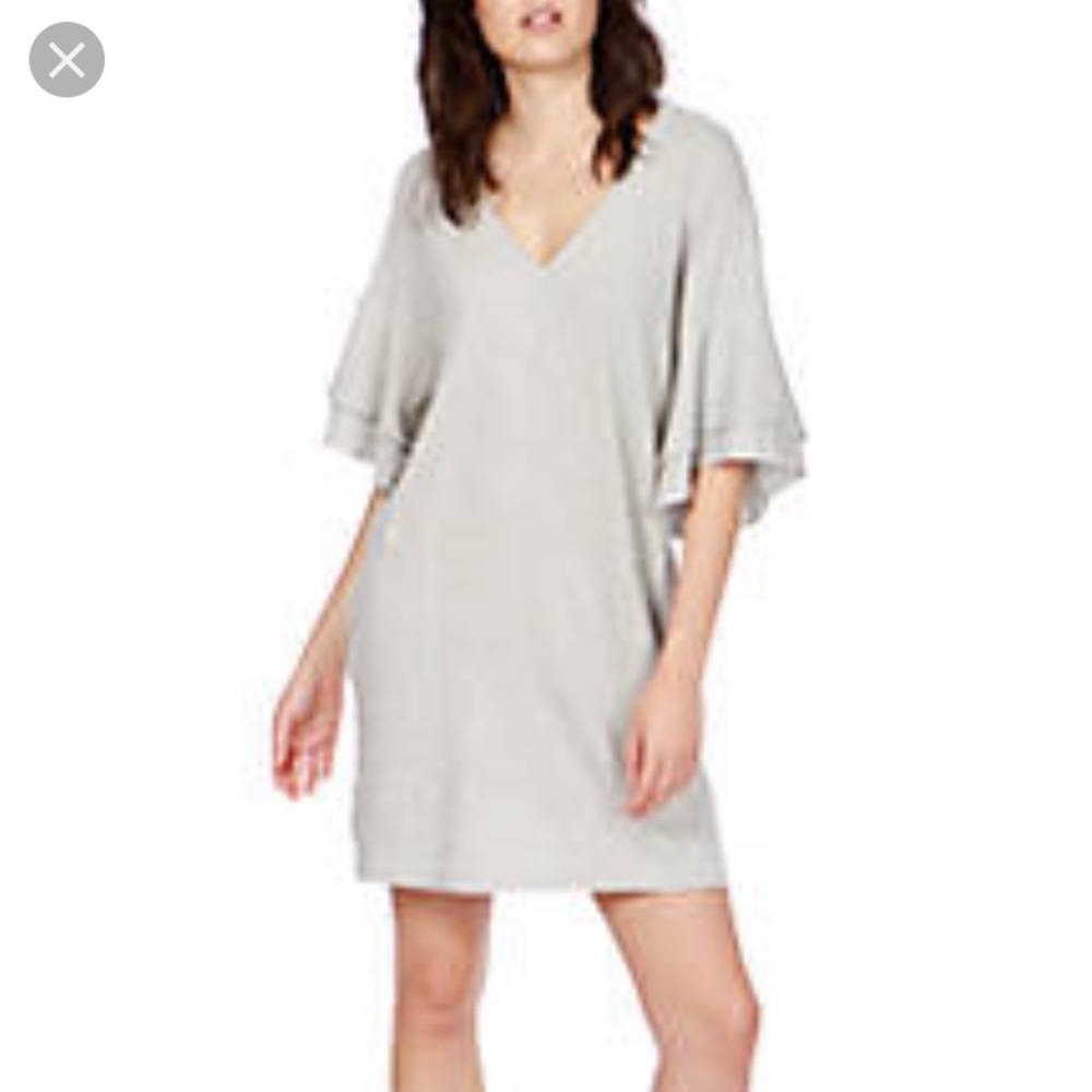 Lucky brand stripe ruffle sleeve dress